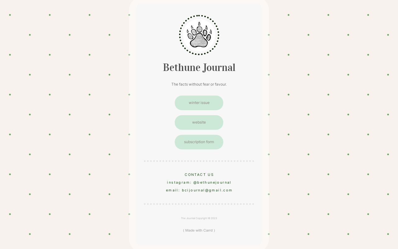 Bethune Journal
